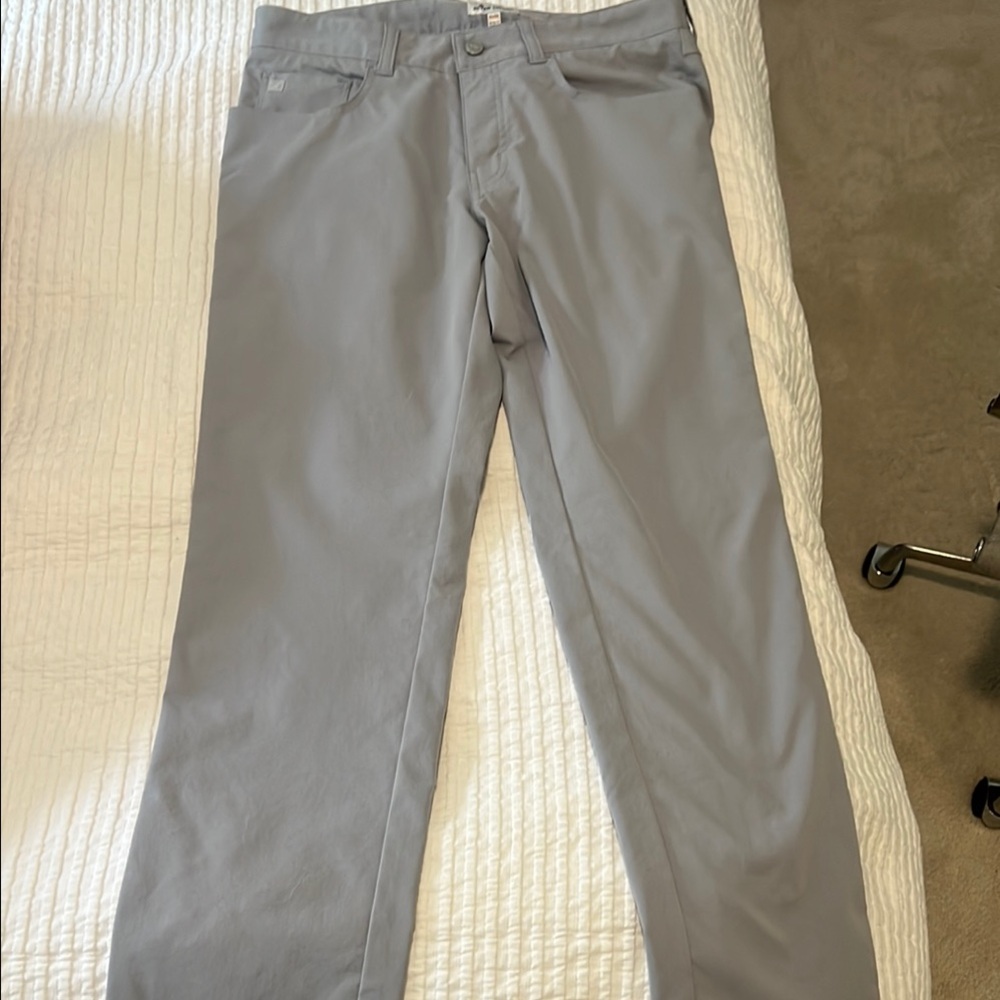 Men’s Peter Millar Grey Signature Sateen Pants